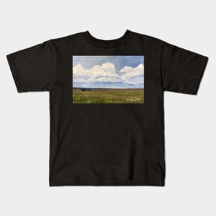 Oil Painting Cloud Landscape Brown Valley Kids T-Shirt